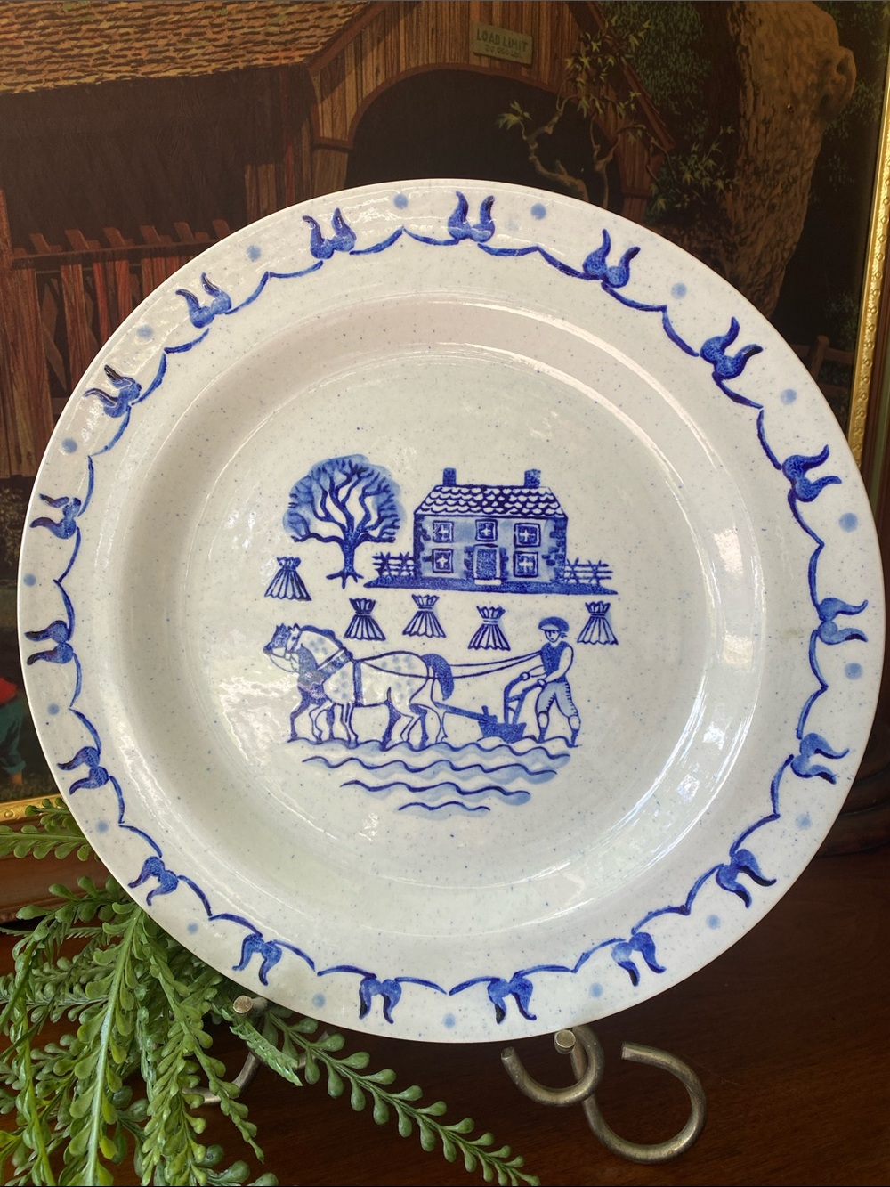 Vintage Provincial Blue Pattern Dinner PLATER From The Poppytrail Line by Metlox